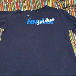 Vintage Jordan graphic logo two XL T-shirt, blue white silver fast shipping